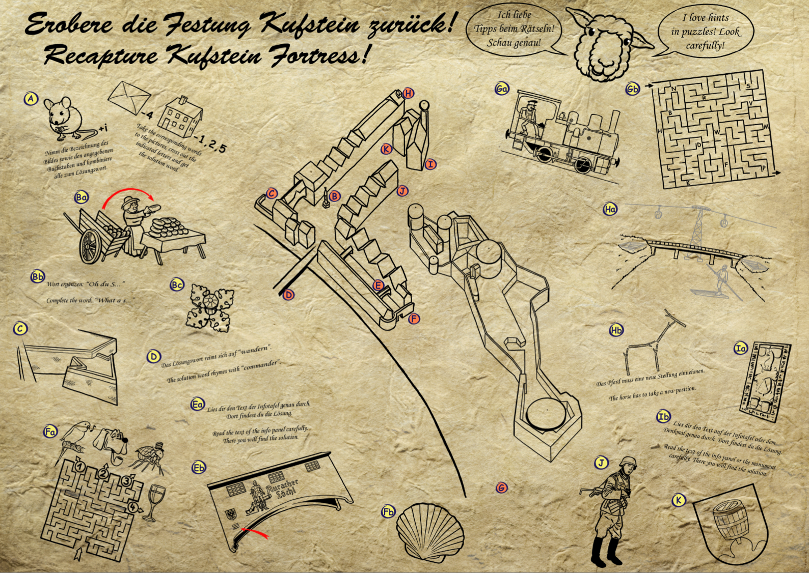 The map is needed to solve tricky tasks for the audio guide in Kufstein, which is designed as a puzzle adventure.