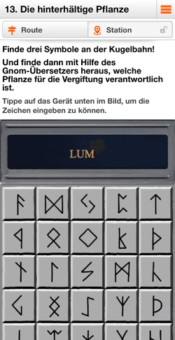 Screenshot aus dem digitalen Abenteuer am Fichtelberg